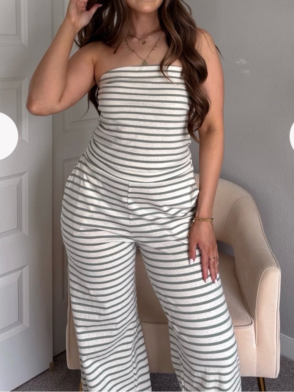 ***NWT Reese Striped Tube Set (Sage Green) size L